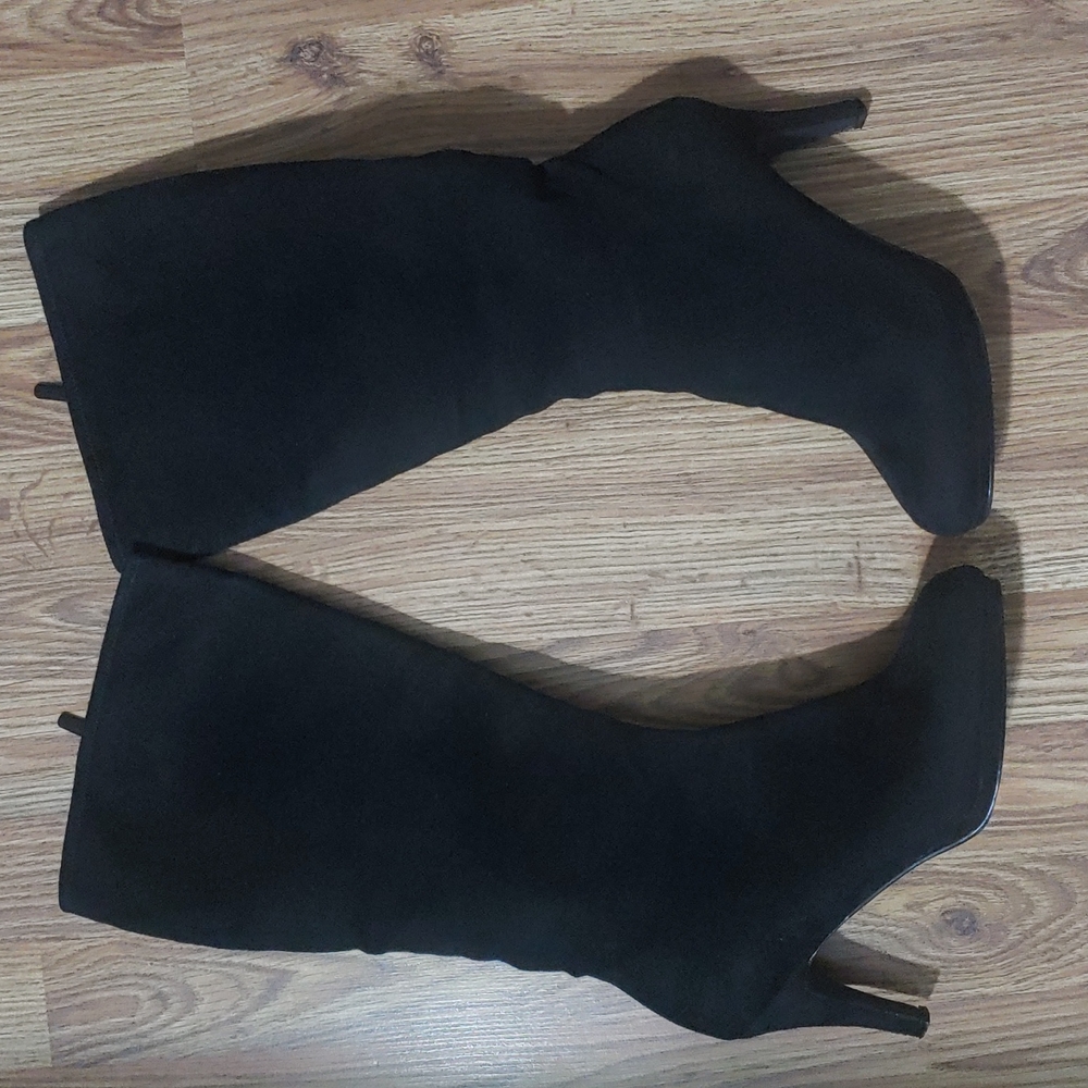 Impo Calf Heeled Suede Black Boots